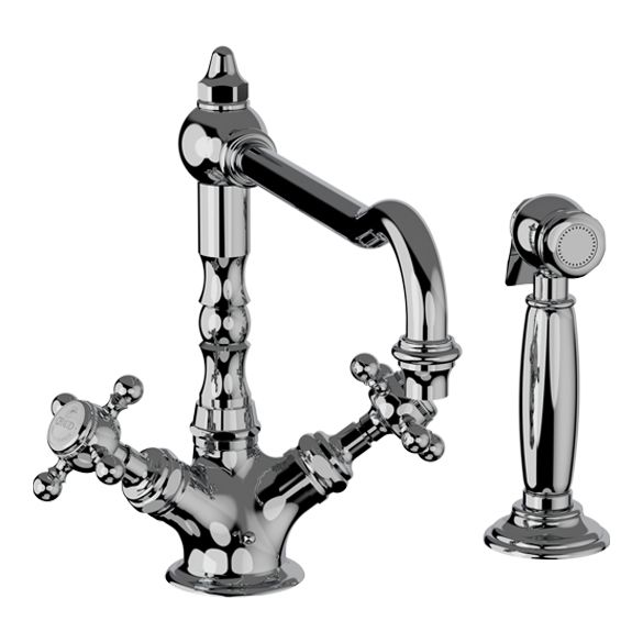Horus Julia Victoria Julia Victoria Classic Collection - Mono Kitchen Mixer, with Deck Side Handspray / No Waste - Chrome 01.123-CH