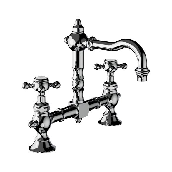 Horus Julia Victoria Julia Victoria Classic Collection - 2 Hole Basin Mixer with Waste - Chrome 01.207-CH