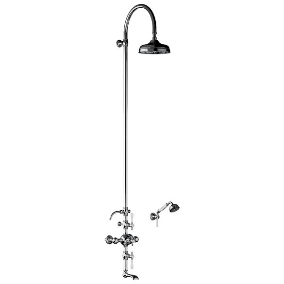 Horus Julia Victoria Julia Victoria Classic Collection - Complete Thermostatic Wall Bath-shower Mixer - Polished Nickel 01.754-NB