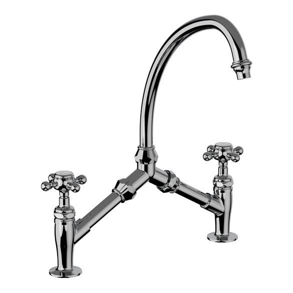 Horus Éloise Classic Collection - 2-hole Kitchen Mixer / Adjustable Centers / No Waste - Polished Nickel 02.121-NB
