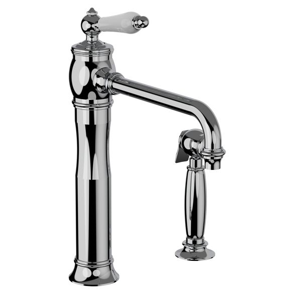 Horus Éloise Classic Collection - Single Lever Kitchen Mixer, Swivel Spout / No Waste - Polished Nickel 02.723-NB