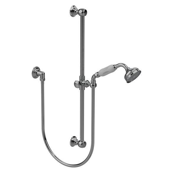 Horus Anthea Classic Collection - Wall Shower Set with Rail, Flexible Hose and Handspray - Chrome 06.532-CH