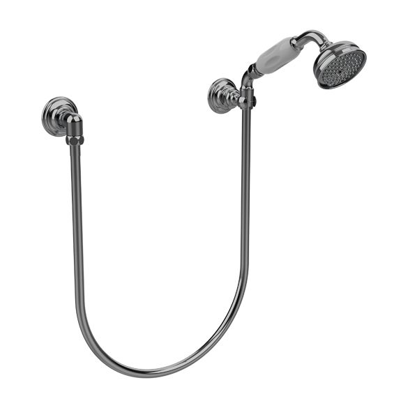 Horus Anthea Classic Collection - Wall Shower Set with Wall Hook, Flexible Hose and Handspray - Matt Nickel 06.589-NM