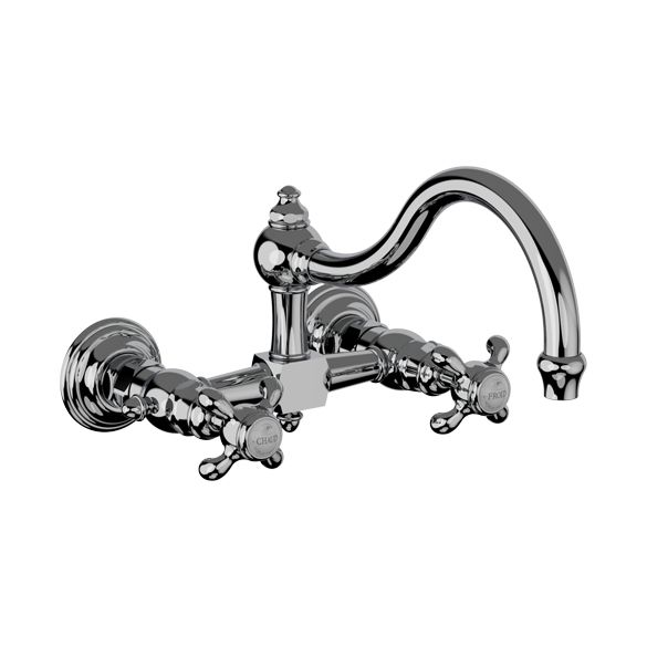 Horus Montmartre Classic Collection - 2 Hole Wall Mounted Kitchen Mixer / No Waste - Chrome 07.102-CH
