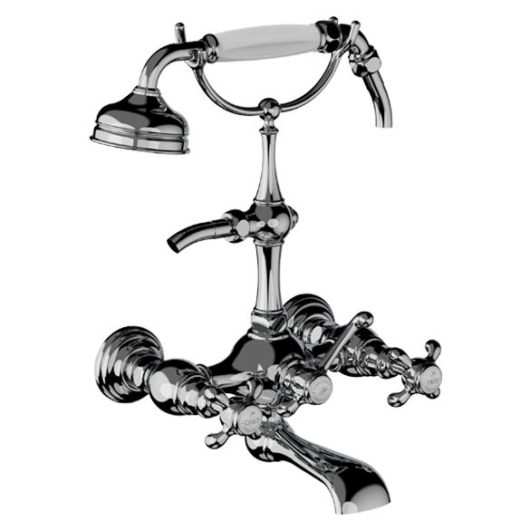 Horus Montmartre Classic Collection - Complete Wall Bath / Shower Mixer / Height Cradle - Chrome 07.434-CH