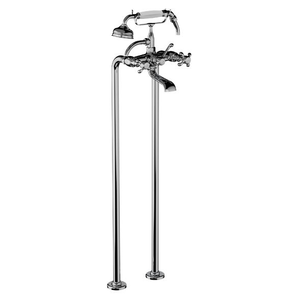 Horus Montmartre Classic Collection - Complete Mixer + Pipes for Free Standing Bath - Polished Nickel 07.498-NB