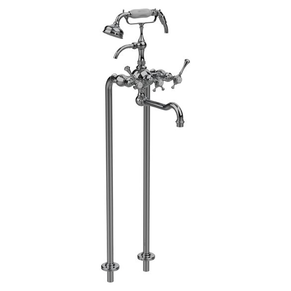 Horus Anthea Classic Collection - Complete Mixer + Pipes for Free Standing Bath - Polished Nickel 10.498-NB