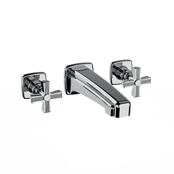 Horus Zéphyr Classic Collection - Concealed Wall Mounted 3 Hole Basin Set - Satin Brass 16.263-LS