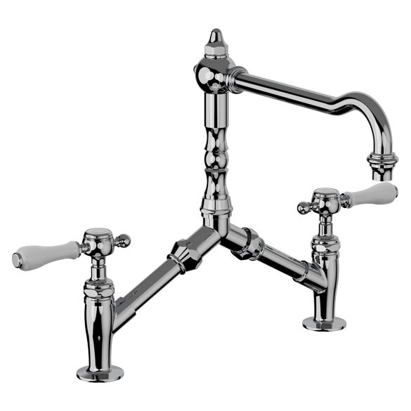 Horus Julia Victoria Julia Victoria Classic Collection - 2-hole Kitchen Mixer / Adjustable Centers / No Waste - Polished Nickel 19.121-NB