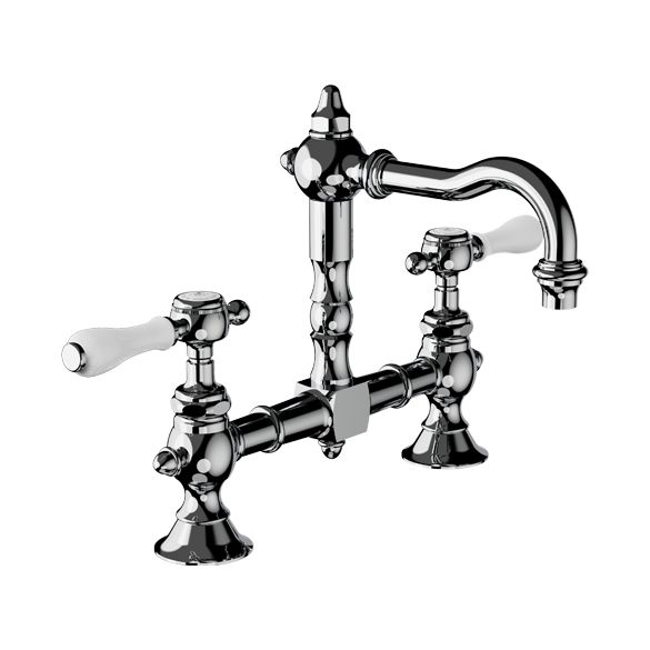 Horus Julia Victoria Julia Victoria Classic Collection - 2 Hole Basin Mixer with Waste - Matt Nickel 19.207-NM