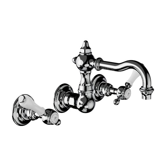 Horus Julia Victoria Julia Victoria Classic Collection - Wall Mounted 3 Hole Basin Set for Splashback - Polished Nickel 19.272-NB