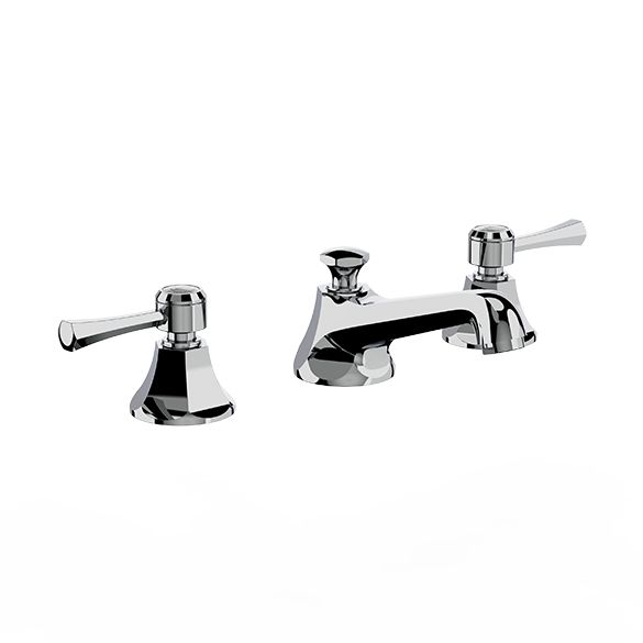 Horus Ascott Classic Collection - 3 Hole Basin Set Small Spout with Pop-up Waste, Flexible Hoses - Polished Nickel 35.260-NB