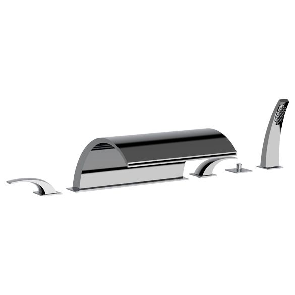 Horus Nouvelle Vague “part of Contemporary Collection - 6 Hole Deck Mounted Bath/shower Set - Chrome 40.468-CH