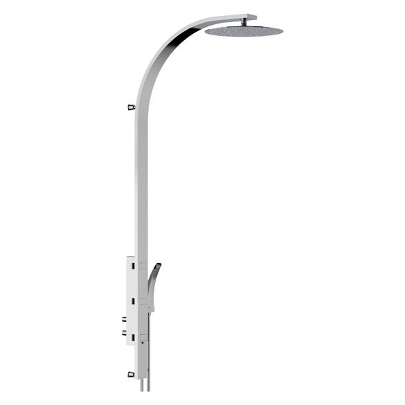Horus Nouvelle Vague “part of Contemporary Collection - Wall Shower Panel Thermostatic Mixing Valve for Wall Shower with Stainless Steel Shower Head - Chrome 40.550-CH