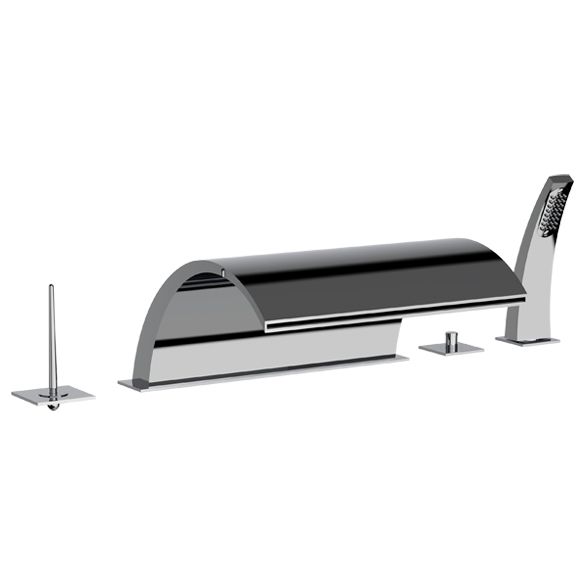 Horus Nouvelle Vague “part of Contemporary Collection - 5 Hole Deck Mounted Bath/shower Mixer Set - Metal Gun 40.767-CF