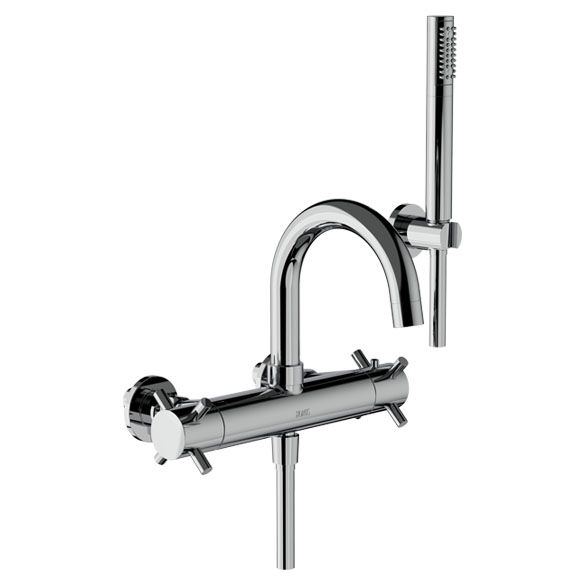 Horus Minoé Contemporary Collection - Complete Set : Complete Exposed Thermostatic Wall Bath-shower Mixer - Chrome 47.714-CH