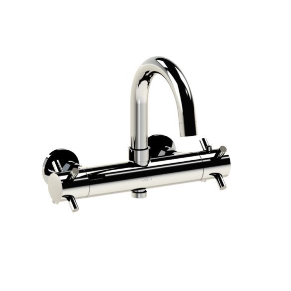Horus Minoé Contemporary Collection - Complete Exposed Thermostatic Wall Bath-shower Mixer - Satin Brass 47.784-LS