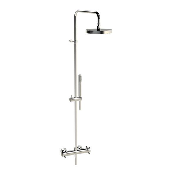 Horus Minoé Contemporary Collection - Complete Exposed Thermostatic Wall Shower Set - Satin Brass 47.797-LS