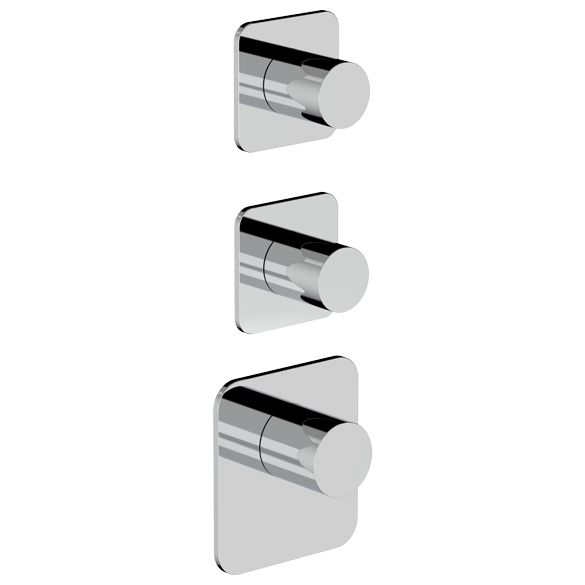 Horus Naja Contemporary Collection - Trim for Thermostatic Mixer. - Satin Brass 48.522-LS