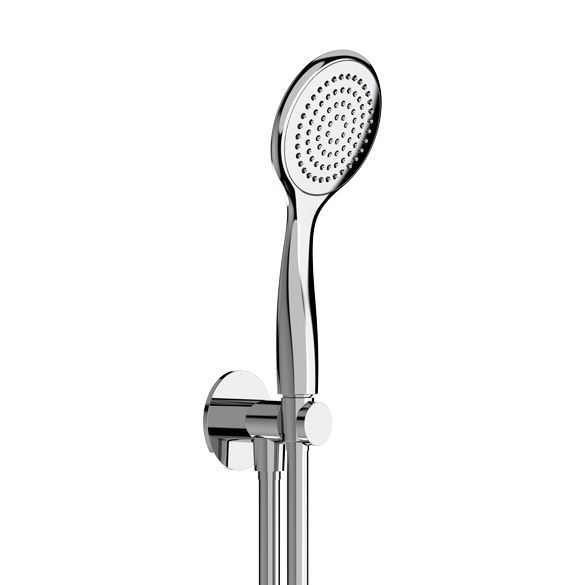 Horus Naja Contemporary Collection - Inlet Wall Mounted Handshower Hook with Flexible Hose and Handshower - Chrome 48.590-CH