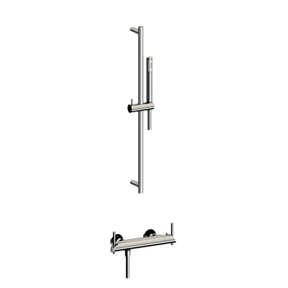 Horus Minoé Contemporary Collection - Complete Set : Exposed Thermostatic Wall Bathshower Mixer - Satin Brass 49.795-LS