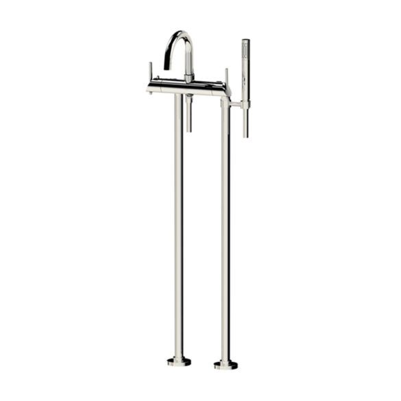 Horus Minoé Contemporary Collection - Complete Thermostatic Bath-shower Mixer with Pipes for Free Standing Bath - Metal Gun 49.798-CF