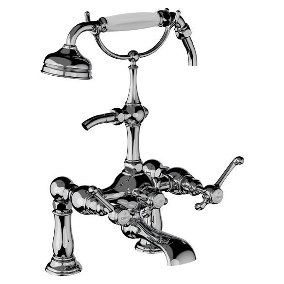 Horus Montmartre Classic Collection - Complete Deck Bath / Shower Mixer / Medium Height Cradle - Matt Nickel 50.435-NM