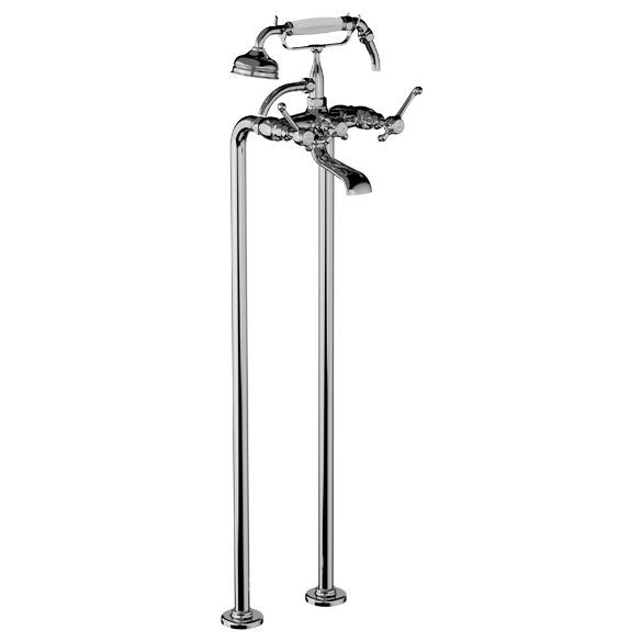 Horus Montmartre Classic Collection - Complete Mixer + Pipes for Free Standing Bath - Polished Nickel 50.498-NB