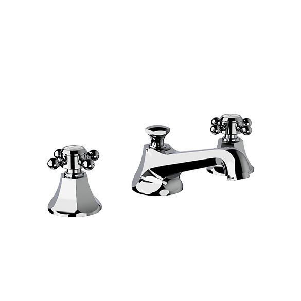 Horus Ascott Classic Collection - 3 Hole Basin Set Small Spout with Pop-up Waste, Flexible Hoses - Chrome 62.260-CH