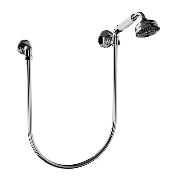 Horus Ascott Classic Collection - Wall Shower Set with Wall Hook, Flexible Hose and Handspray - Matt Nickel 62.589-NM