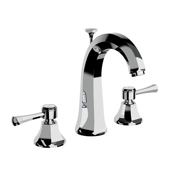 Horus Ascott Classic Collection - 3 Hole Bassin Set High Spout with Pop-up Waste, Flexible Hoses - Polished Nickel 65.261-NB