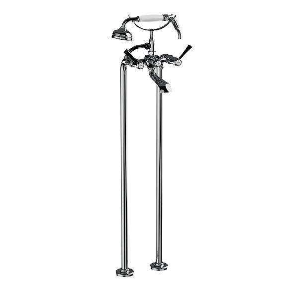 Horus Ascott Classic Collection - Complete Mixer + Pipes for Free Standing Bath Centers - Matt Nickel 65.498-NM