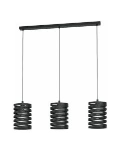 Eglo Cremella Μοντέρνο Κρεμαστό Φωτιστικό Τρίφωτο Ράγα με Ντουί E27 σε Μαύρο Χρώμα 99347