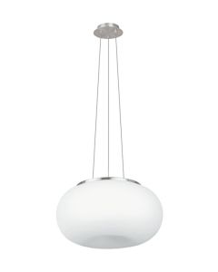 Eglo Optica Μοντέρνο Κρεμαστό Φωτιστικό Δίφωτο με Ντουί E27 σε Λευκό Χρώμα 86814