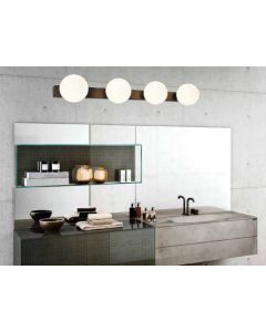 InLight Επιτοίχιο φωτιστικό από μαύρο μέταλλο και λευκή οπαλίνα 4XG9 D:61cm 43422-4