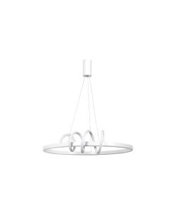 InLight Κρεμαστό φωτιστικό LED 44W 3CCT by switch on base σε λευκό χρώμα D:60cm 6076-WH