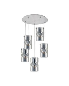 KQ S0616-5 TWIST SMOKEY PENDANT GLASS HOMELIGHTING 77-8184