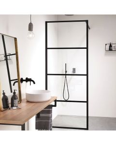 Orabella Lines Black matt 70 cm - Καμπίνα ελεύθερης τοποθέτησης με βραχίονα στήριξης τοίχου 30467