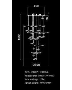 PDC 1290-9 ΠΟΛΥΦΩΤΟ ΜΠΡΟΥΤΖΙΝΟ  LED ΜΕ ΦΥΛΛΑ ΝΟΥΦΑΡΑ ΧΡΥΣΑ ARlight 0104566