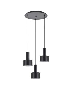 SE21-BL-4-3BL-MS1 ADEPT TUBE Black Pendant Black Metal Shade+ HOMELIGHTING 77-8544
