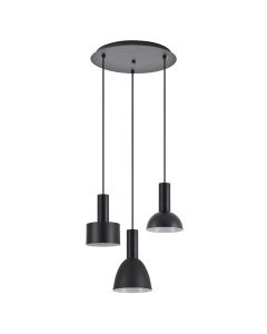 SE21-BL-4-3BL-MS123 ADEPT FLEX Black Pendant Black Metal Shade+ HOMELIGHTING 77-8910