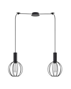 SE21-BL-4-BL2-GR2 ADEPT TUBE Black Pendant Black Metal Grid+ HOMELIGHTING 77-8536