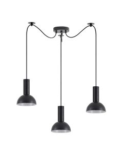 SE21-BL-4-BL3-MS3 ADEPT TUBE Black Pendant Black Metal Shade+ HOMELIGHTING 77-8556