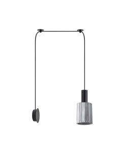 SE21-BL-4-NM1W-GL1 ADEPT TUBE Black Matt Wall Lamp Smoked Glass+ HOMELIGHTING 77-8818