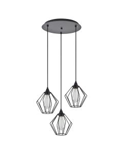 SE21-BL-B10-3BL-GR1 ADEPT PENDANT Black Metal Grid Pendant+ HOMELIGHTING 77-8750