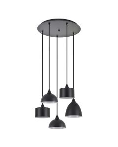 SE21-BL-B10-5BL-MS123 ADEPT FLEX Black Metal Shade Pendant+ HOMELIGHTING 77-8956