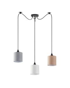 SE21-BL-B10-BL3-SH12 ADEPT FLEX White, Grey, Brown Fabric Shade Pendant+ HOMELIGHTING 77-8964