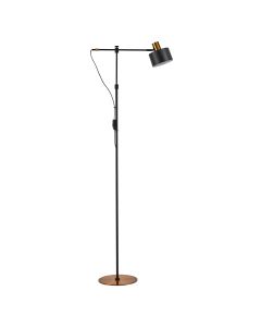 SE21-GM-39-MS1 ADEPT FLOOR LAMP Gold Matt and Black Metal Floor Lamp Black Metal Shade+ HOMELIGHTING 77-8350