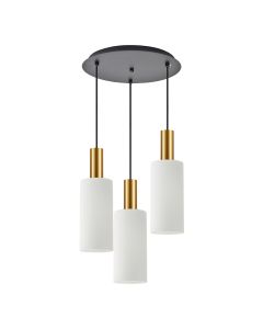 SE21-GM-4-3BL-GL3 ADEPT TUBE Gold Matt Pendant White Glass+ HOMELIGHTING 77-8656
