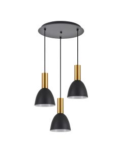 SE21-GM-4-3BL-MS2 ADEPT TUBE Gold Matt Pendant Black Metal Shade+ HOMELIGHTING 77-8642